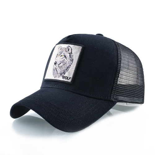 Fashion Baseball Cap With Embroidery Wolf Patch Snapback Caps Men Women