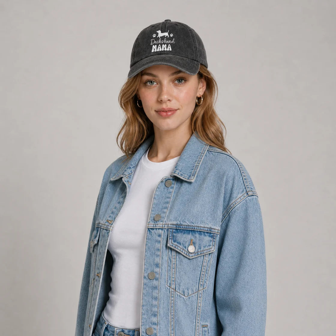 Dachshund Mama Vintage Washed Baseball Cap