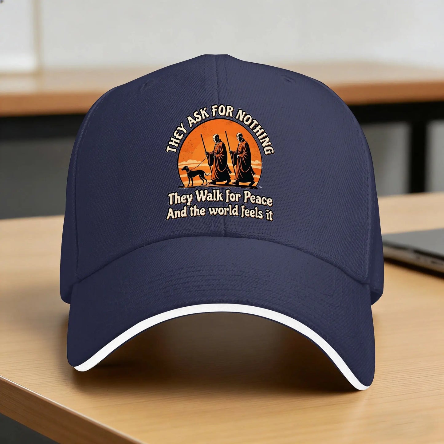 They Ask For Nothing Spiritual Monk Aloka Dog Walk For Peace Casual Baseball Cap