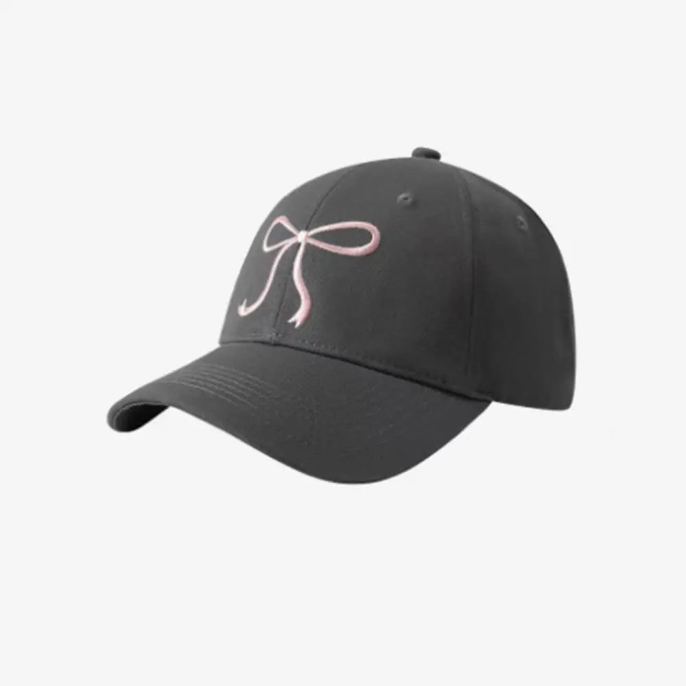 Solid Color Sweet Bowknot Embroidery Baseball Hat