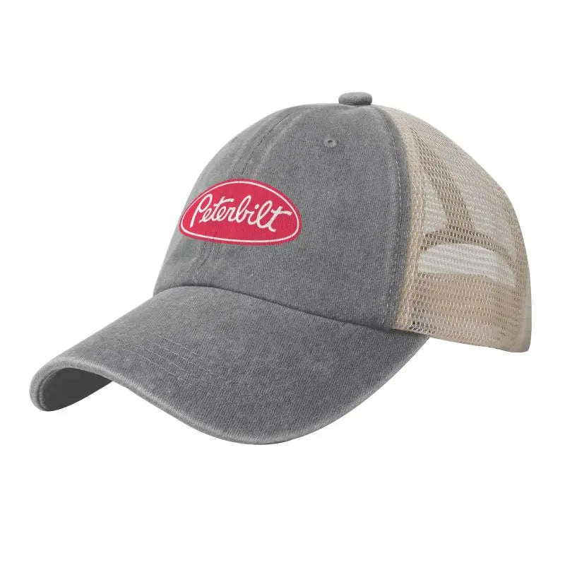 Peterbilt Truck Racing Print Mesh Baseball Caps