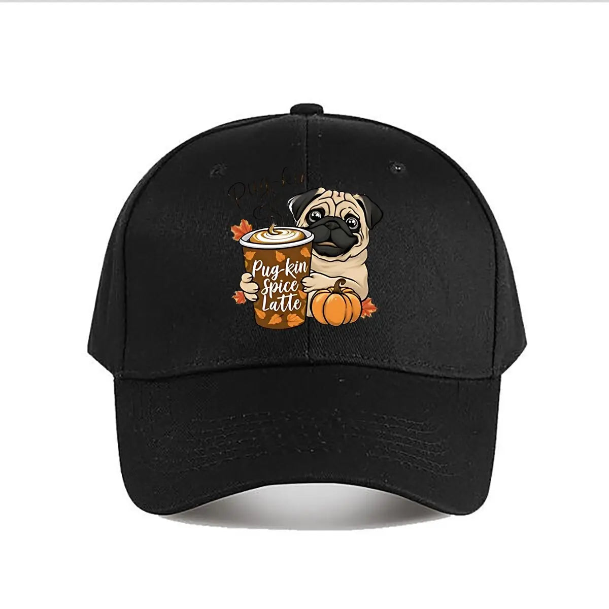 Pug Pumpkin Spice Latte Baseball Cap