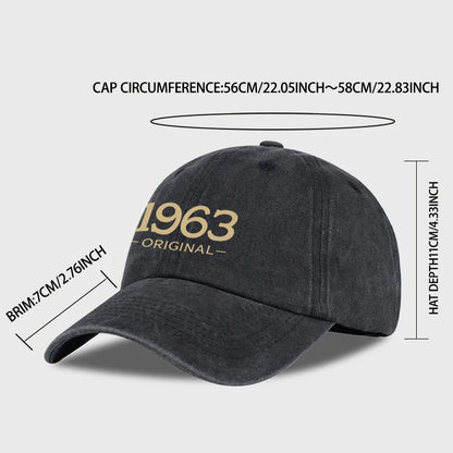 Retro 1963 Original Printed Washed Baseball Cap