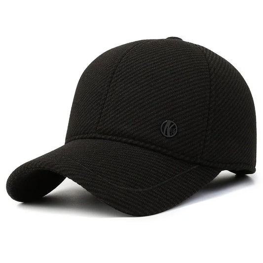 Auturnn Thick Warm Men Winter Baseball Cap With Ear Flaps