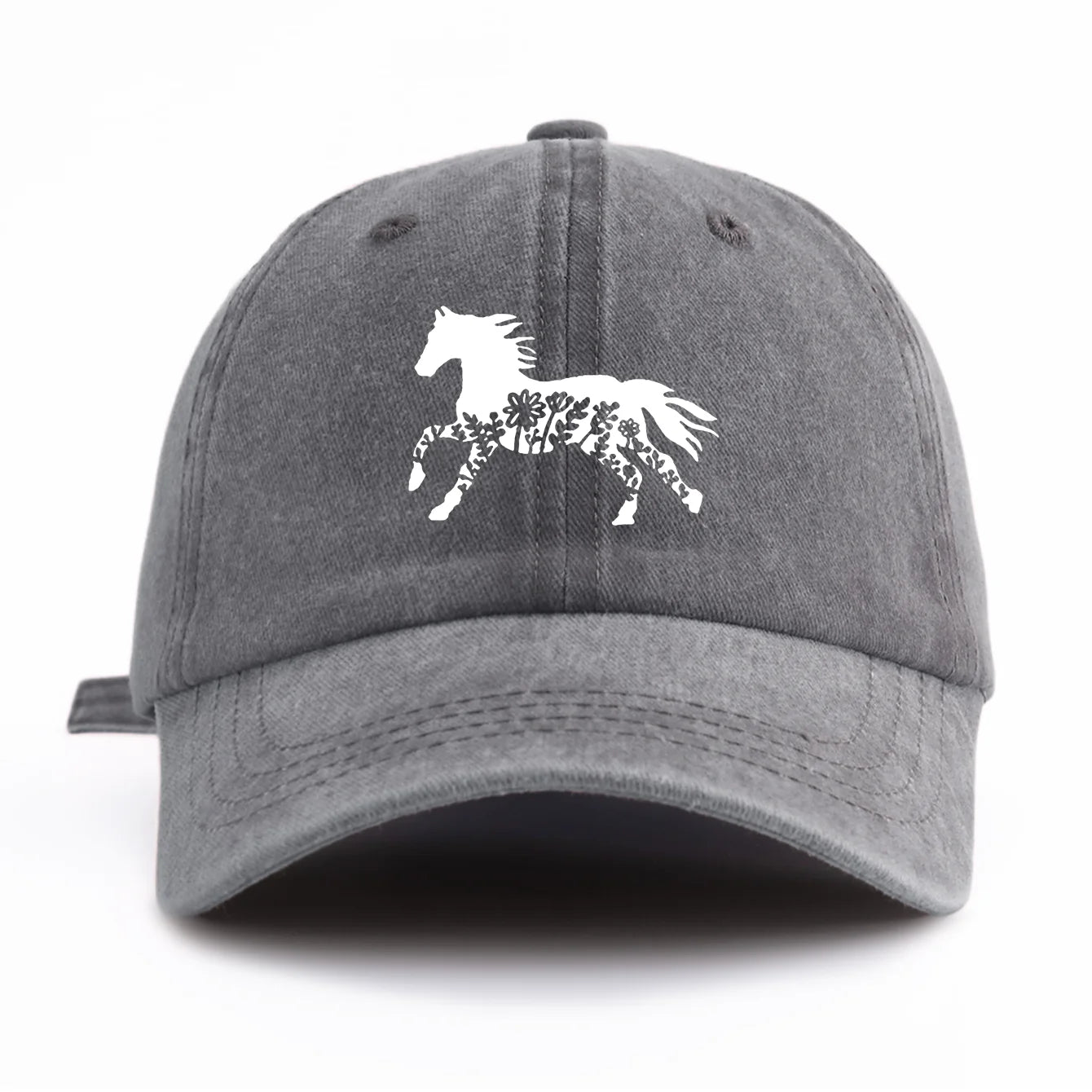 Pinting Horse Print Washed Baseball Cap For Adults