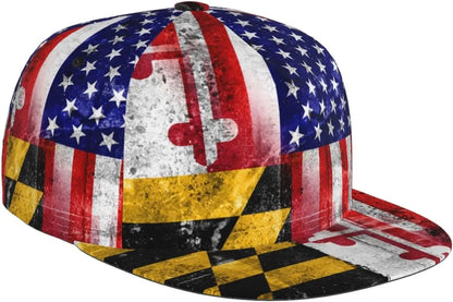 Maryland Flag Snapback Caps Sun Protection Hat Outdoor Trucker Hat
