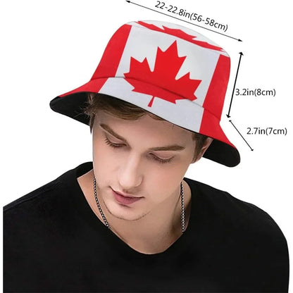 Canada Flag Fisherman Cap Hip Hop Gorras Summer Unisex Printing Bucket Hat