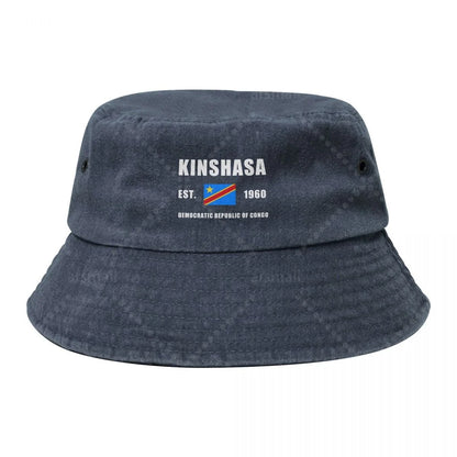 Democratic Republic Of Congo EST Unisex Cotton Bucket Hats