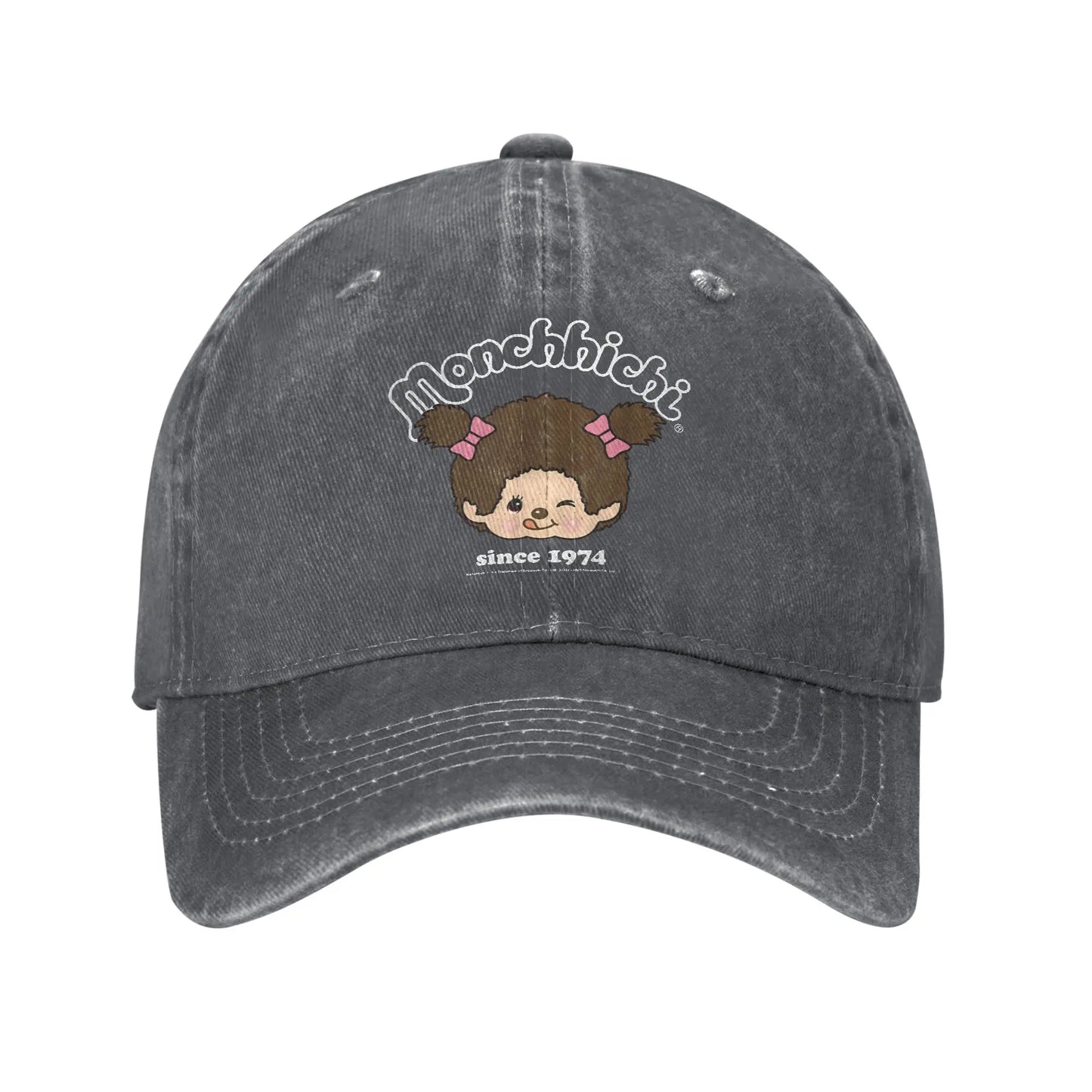 Monchhichi Since 1974 Happy Little Fluffy Girl Casual Baseball Cap