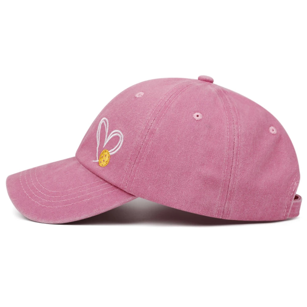 Love Pickleball Hat Washed Retro Embroidery Baseball Caps