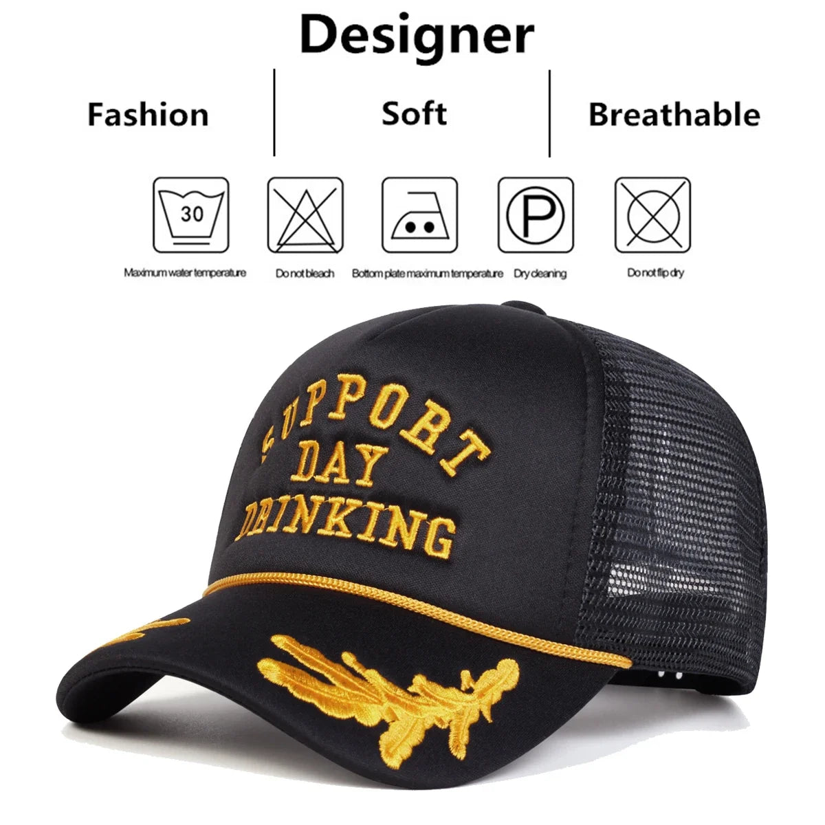 Unisex DRINKING Letter Embroidery Baseball Caps