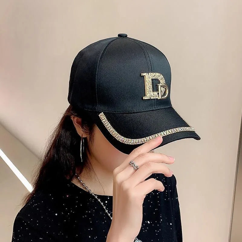 Fashion Diamond D Letter Baseball Cap