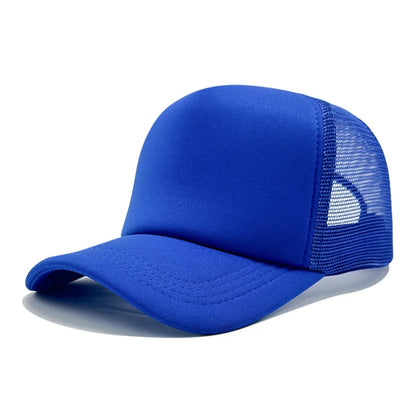 Casual Adjustable Baseball Cap Breathable Solid Color Snapback Hats Mesh Trucker Cap