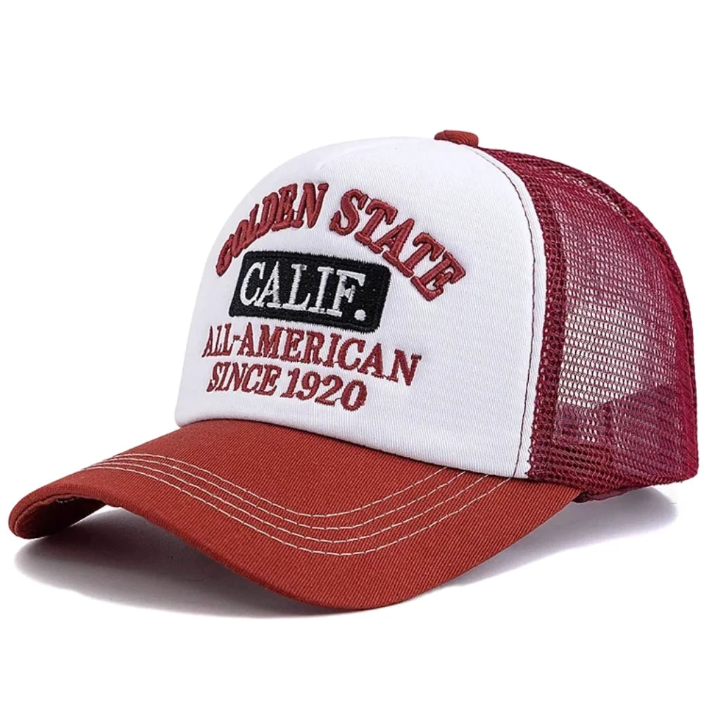 Golden State California Embroidered Mesh Baseball Cap