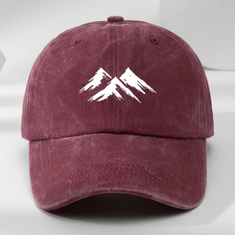 Interesting Baseball Cap Mountain Print