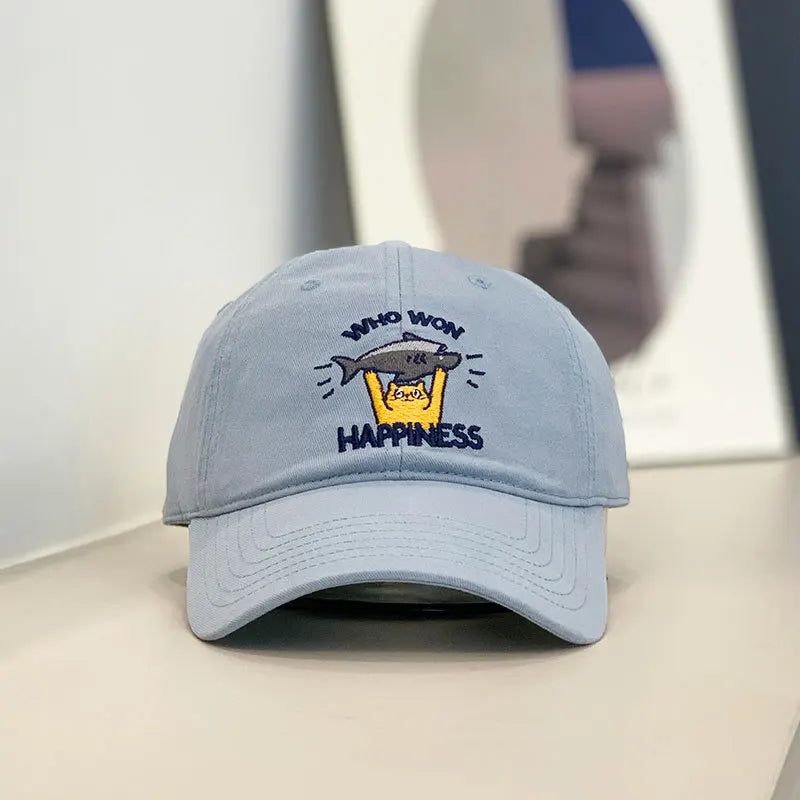 Baseball Cap Women Men Cat Fish Embroidery Snapback Hats For Women