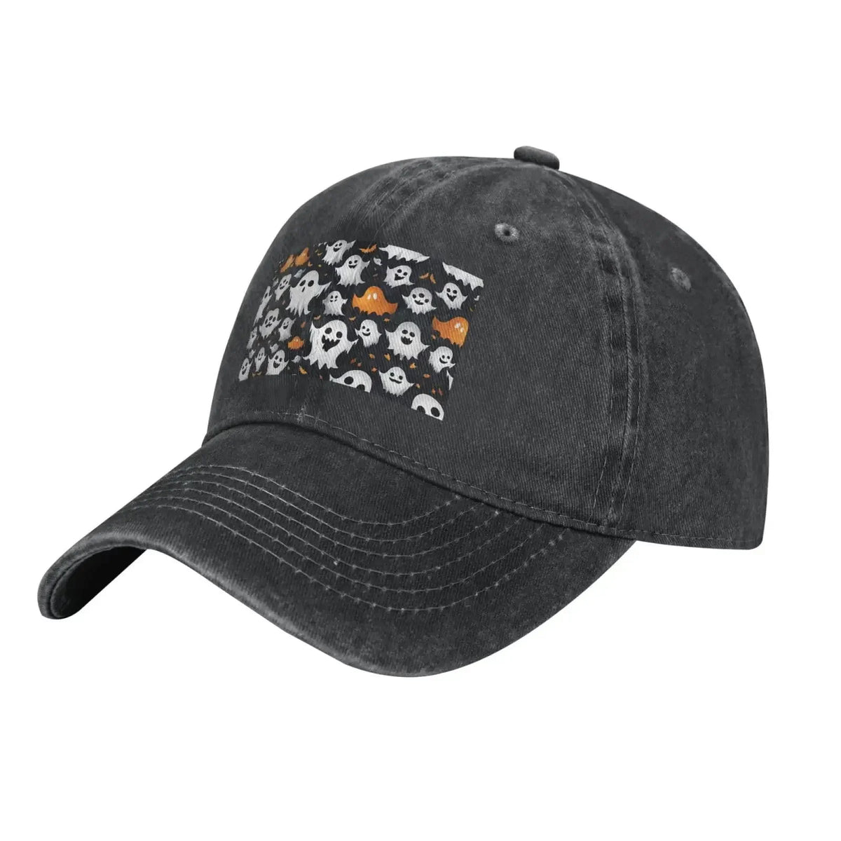 New Cute White Ghost Halloween Pattern Print Baseball Cap