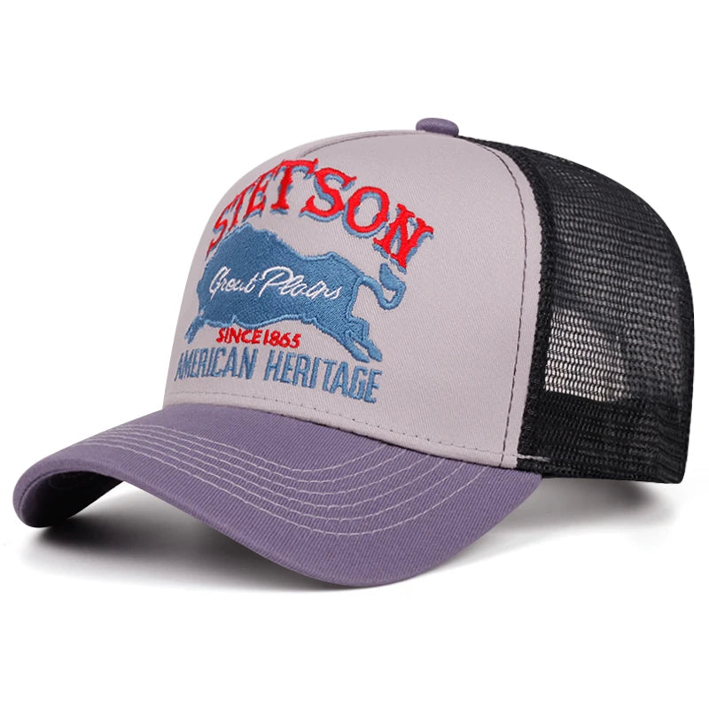 Personalized New Baseball Hat STETSON Red Bear Breathable Mesh Hat