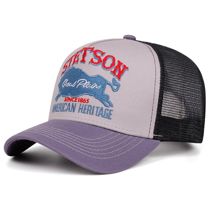 Personalized New Baseball Hat STETSON Red Bear Breathable Mesh Hat