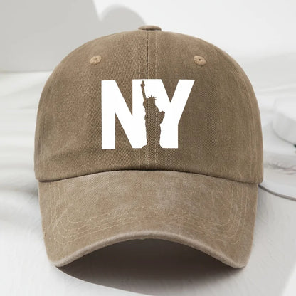 Unisex NY Goddess Print Soft Top Baseball Cap