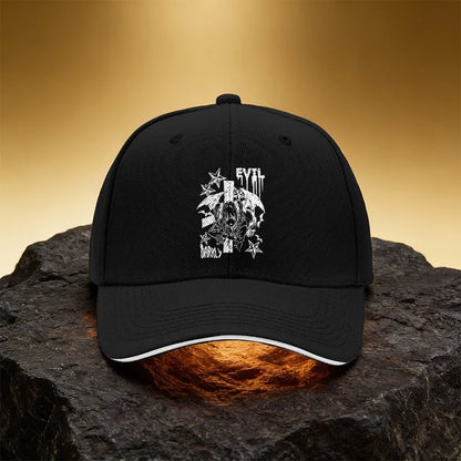 Demon Girl Bat & Star Print Baseball Cap