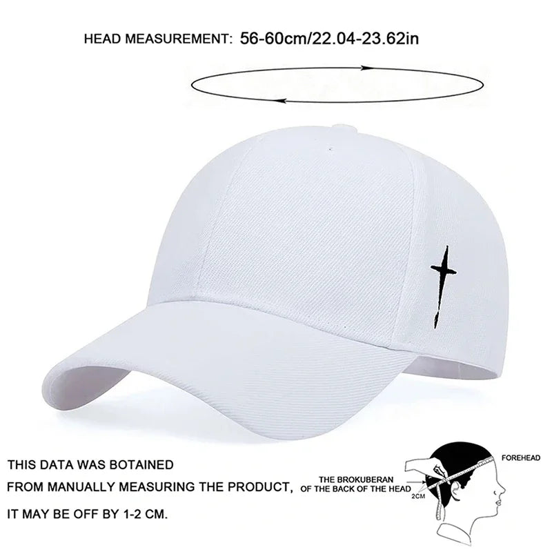 Unisex Simple Cross Embroidery Baseball Caps Spring And Autumn