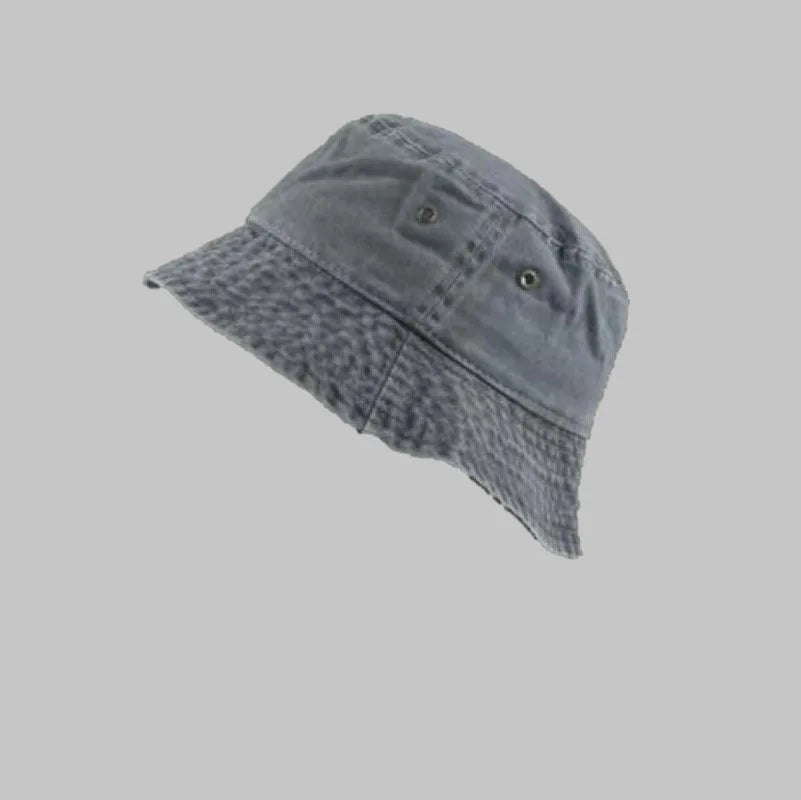 Fashion Women Men Washed Denim Solid Vintag Bucket Hats