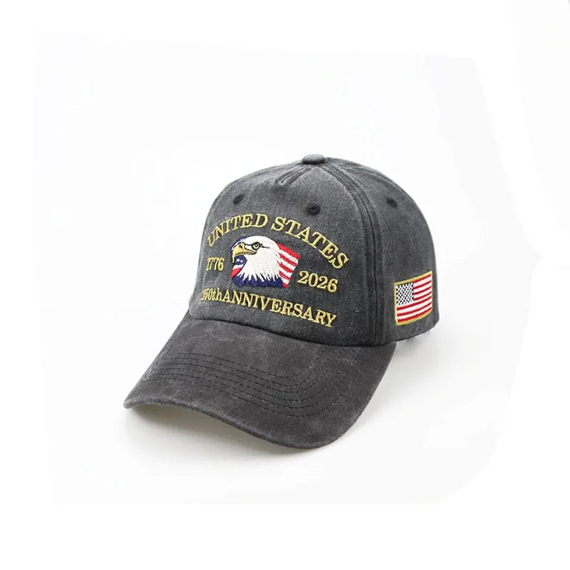 United States 250th Anniversary Baseball Cap Embroidered American Flag Eagle