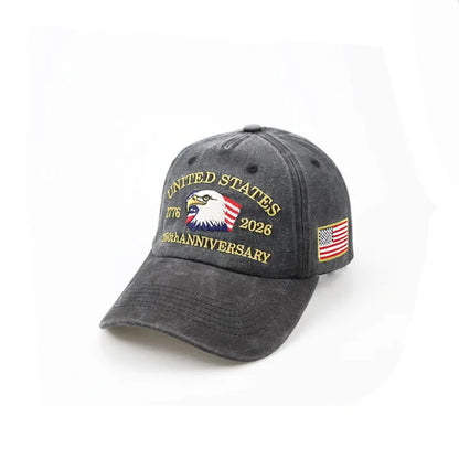 United States 250th Anniversary Baseball Cap Embroidered American Flag Eagle