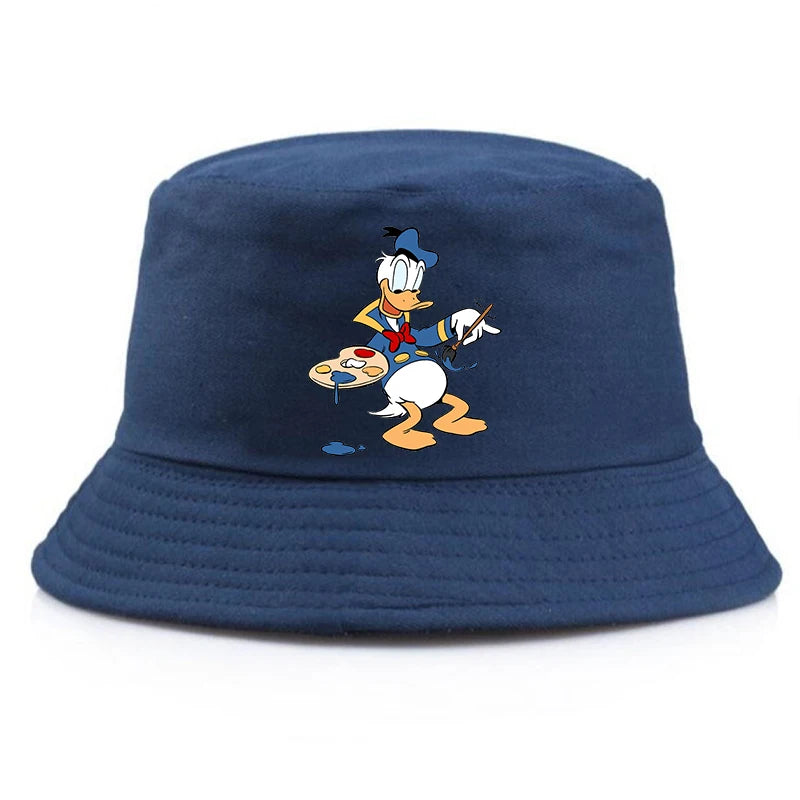 Donald Duck Bucket Hat Daily Hip Hop Amusing Cartoon Vintage Stylish Fisherman Cap