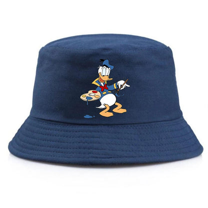 Donald Duck Bucket Hat Daily Hip Hop Amusing Cartoon Vintage Stylish Fisherman Cap