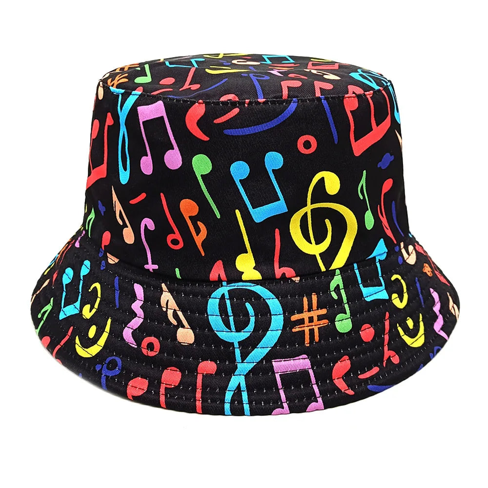 Double-sided Yellow Duck Print Pattern Panama Summer Sunscreen Fisherman Cap Bucket Hat
