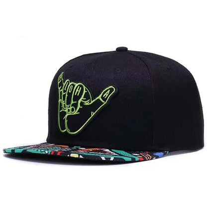 Unisex Green Fingers 6 Embroidery Hip-hop Hats Adjustable Baseball Caps Snapback Hat
