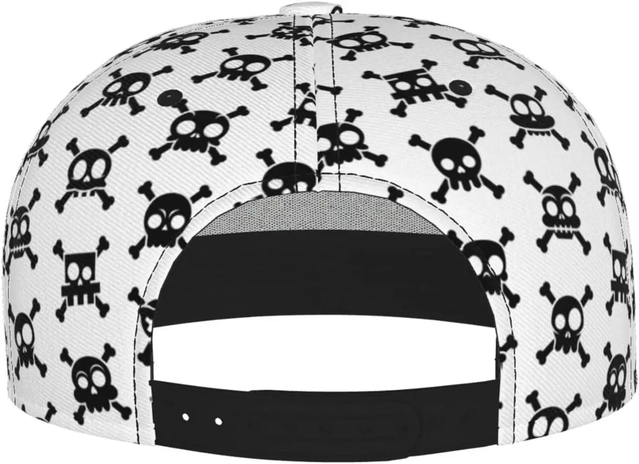 Mens Snapback Cap Cartoon Skull Funny