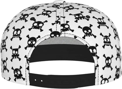 Mens Snapback Cap Cartoon Skull Funny