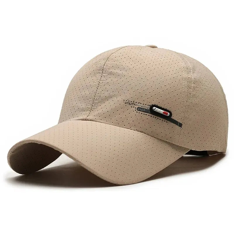 Summer Small Leather Label Quick dry Baseball Cap