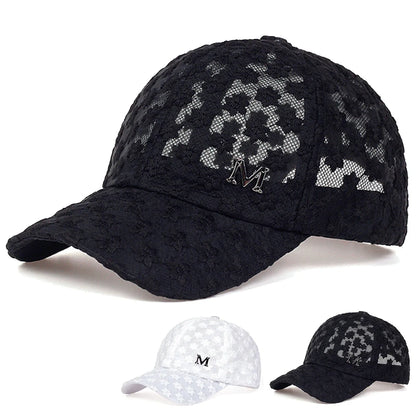 Unisex M Label Lace Breathable Baseball Net Caps Hip Hop Cap Spring Summer