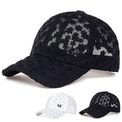 Unisex M Label Lace Breathable Baseball Net Caps Hip Hop Cap Spring Summer