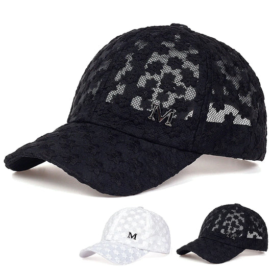 Unisex M Label Lace Breathable Baseball Net Caps Hip Hop Cap Spring Summer