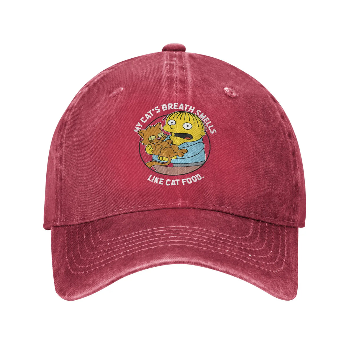The S-simpson Ralph My Cat's Breath Smells Like Cat Food Summer Baseball Caps