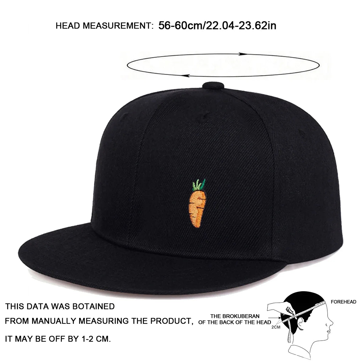 Unisex Carrot Embroidery Hip-hop Hats Fashion Baseball Caps Sunscreen Hat Sports Cap Snapback Caps