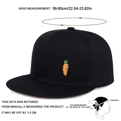 Unisex Carrot Embroidery Hip-hop Hats Fashion Baseball Caps Sunscreen Hat Sports Cap Snapback Caps