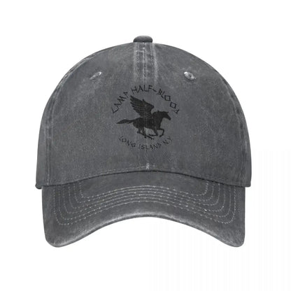 Camp Half-Blood Percy Jackson Men Women Baseball Cap Distressed Denim Hats Cap Retro