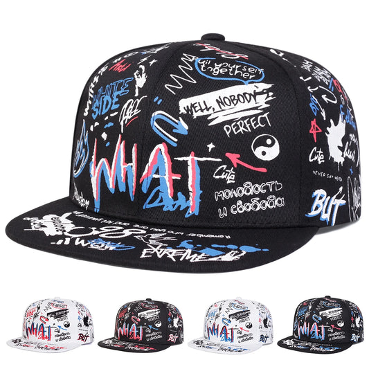 Unisex WHAT Graffiti Print Hip-hop Hats Fashion Spring Autumn Outdoor