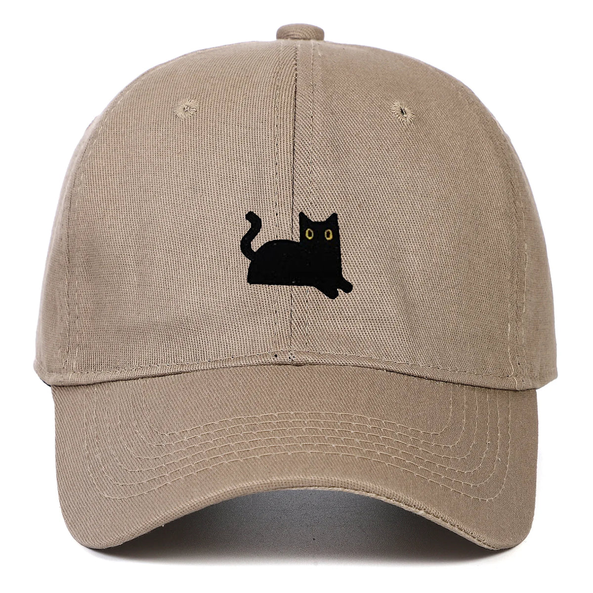 New Cute Cat Embroidery Soft Top Baseball Cap