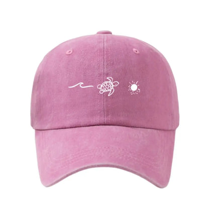 Fashion Wave Turtle Baseball Caps Sun Protection Adjustable Sunscreen Hats Men Women