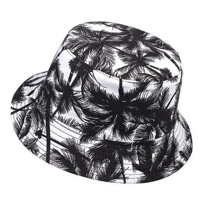 Unisex Tropical Coconut Tree Print Personality Bucket Hats