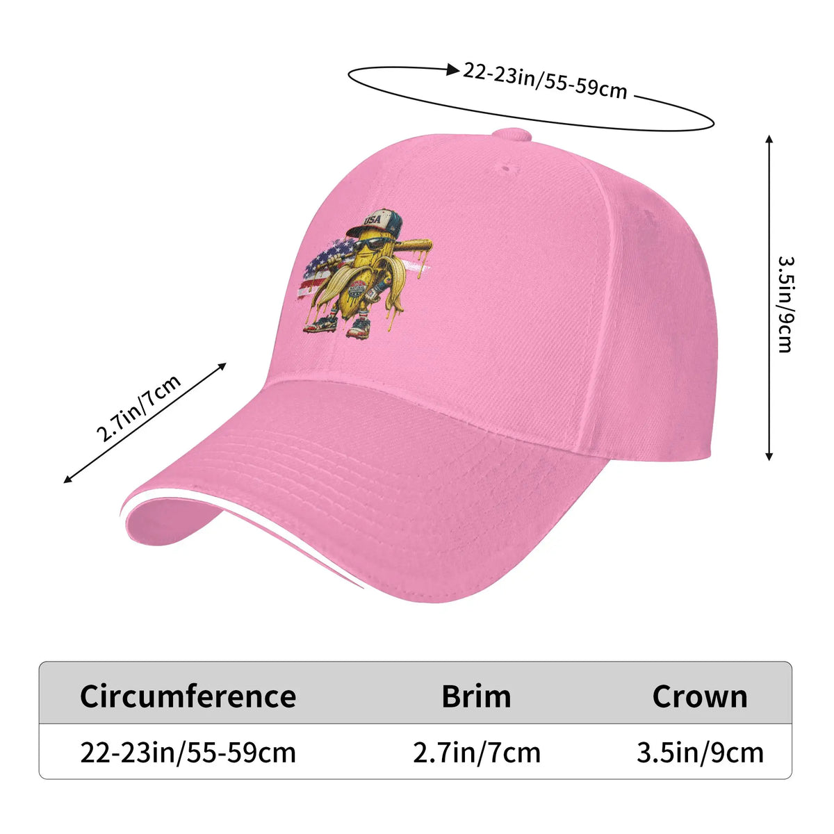 Funny Banana Drip American Flag Baseball Cap