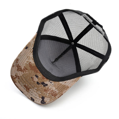 Camouflage With Embroidery Lion Patch Snapback Baseball Cap