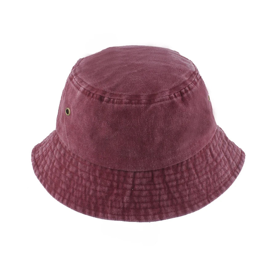 Summer Washed Denim Bucket Hats Foldable Packable Soild Color Fisherman Hat